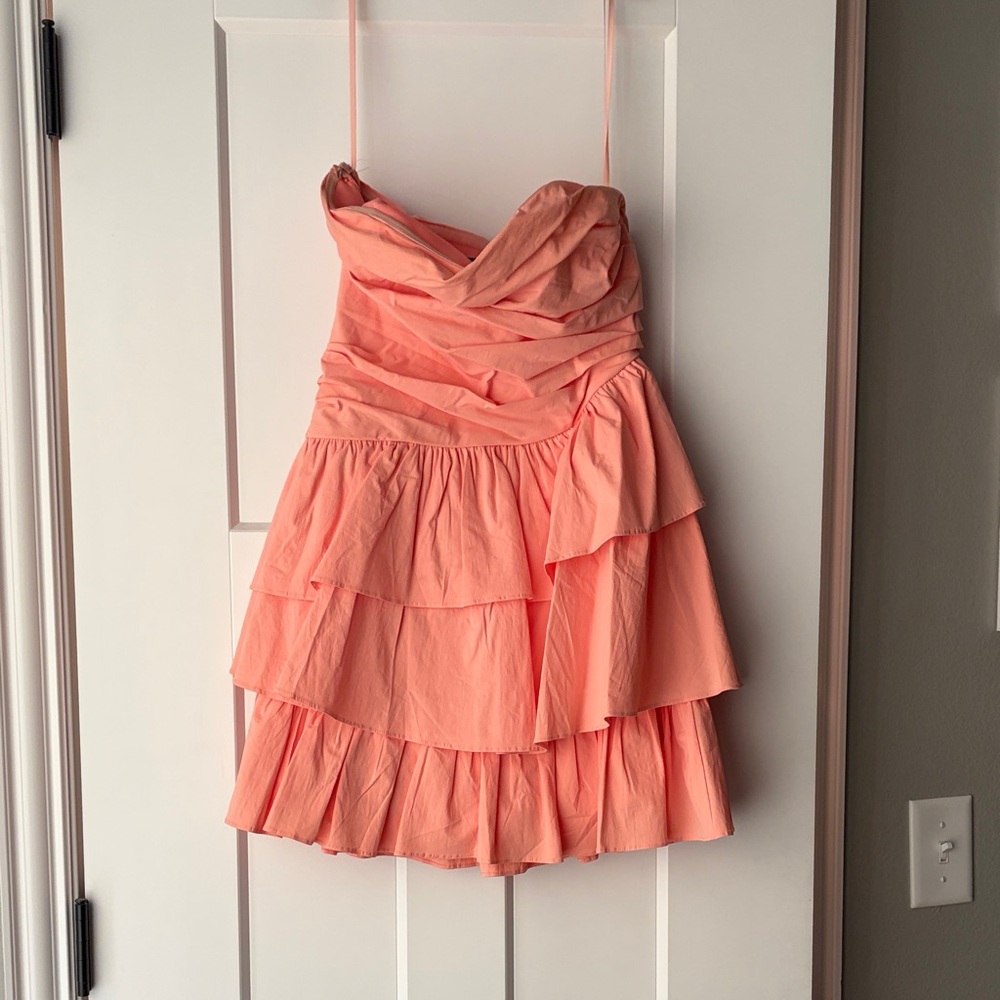 Angel Biba Coral Strapless Dress